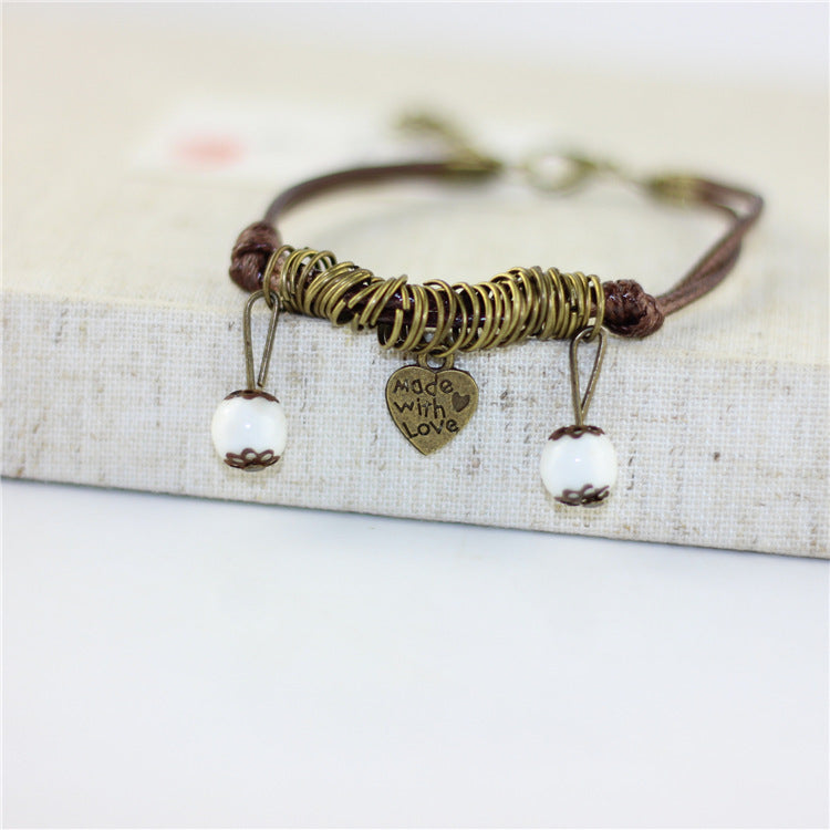 Wholesale couple models multi-color love retro Bracelet
